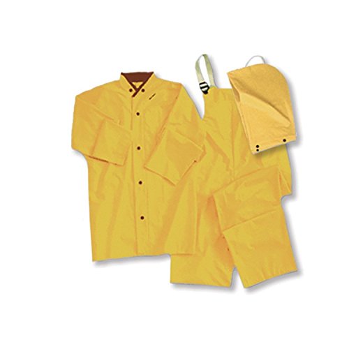 ERB 14350 Safety 4035 Non-ANSI Rain Suit Coveralls (3 Piece), Medium, Yellow