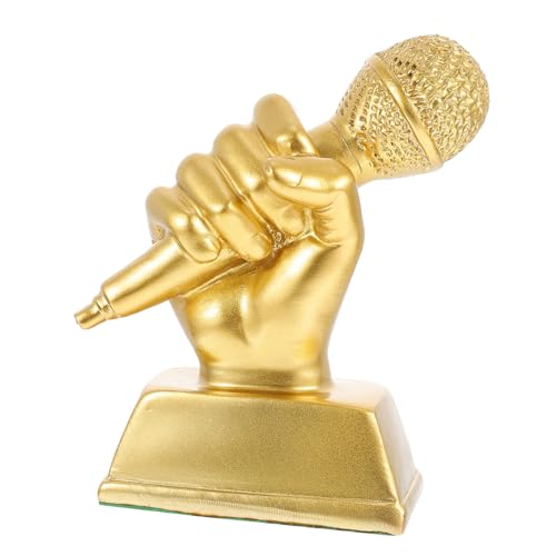 Kisangel Troféo de Resina Micrófono para Adorno Musical Decorativo y Compacto para Competencias de Diseño Duradero y para Habitación Infantil
