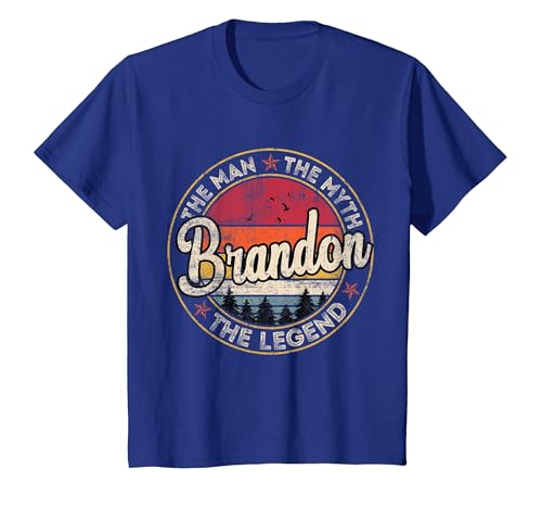 Brandon The Man The Myth The Legend Personalized Name T-Shirt, Youth, Royal Blue, Large