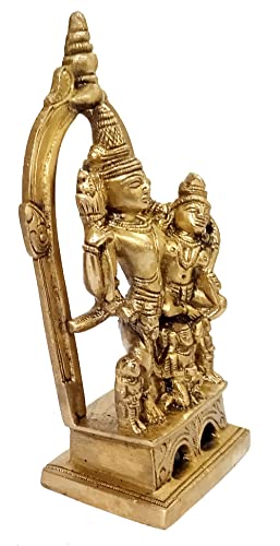 Purpledip Brass Idol Vishnu-Lakshmi (Laxminarayana) Garuda: Rare Collectible Statue For Home Temple (12502) - Image 3