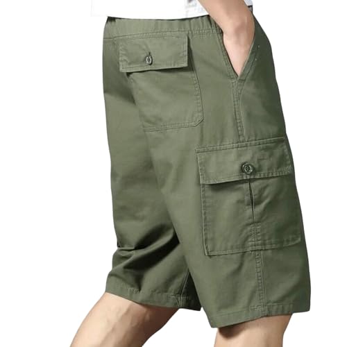Short d'été à sept points pour homme en coton ample avec poches