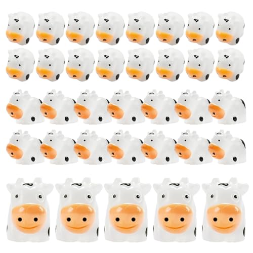 Decoración de vaca en miniatura, figuras de vaca lindas | 35 animales pequeños para ocultar – figuras de resina, figuras de animales pequeños, pequeños animales para esconder, realistas, manualidades