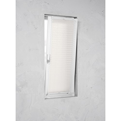 Easy-Shadow Klemmfix Plissee Faltstore in der Farbe weiß/Breite 64 cm x Höhe 150 cm / 64x150 cm/ 64 x 150 cm inkl. 4 Stück Klemmträger/Klemmhalter Montage ohne Bohren/Maßanfertigung