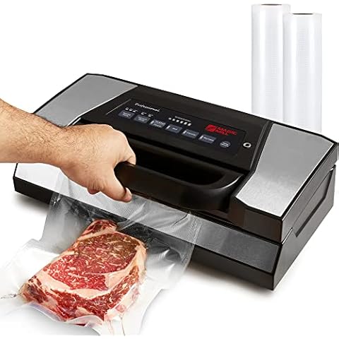 Magic Mill Professional Vacuum Sealer Machine | With Patent Easy Lock & Release Handle, Power Pro Food Preservation for Sous Vide and Food Storage, Built-In Roll and Bag Cutter For Dry, Moist and Jar Cover
