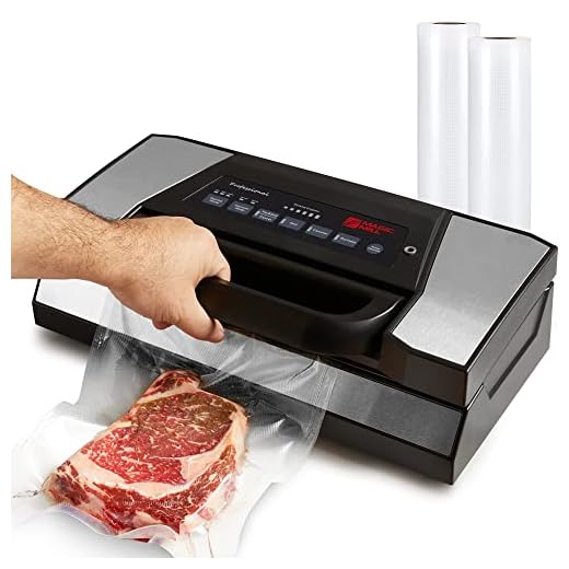 Magic Mill Máquina seladora a vácuo profissional | Com alça de fácil bloqueio e liberação, Power Pro preservação de alimentos para armazenamento de alimentos e sous vide, cortador de saco e rolo embutido para seco, úmido e pote