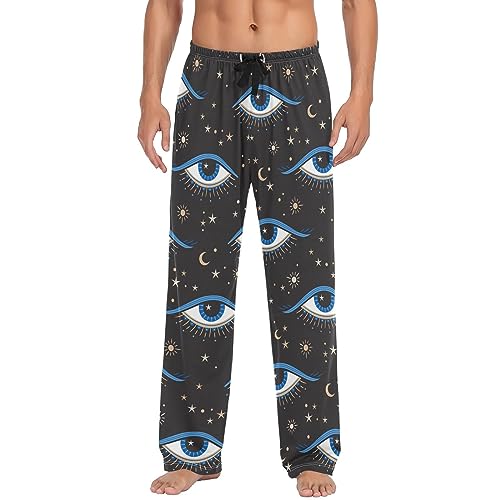 Magic Evil Eye Pajama Pants Ethnic Tribe Star Galaxy Men's Pajama Bottoms Lounge Sleepwear PJs Casual Sleep Pants XL