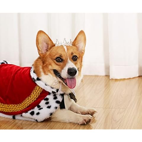 Lovelyshop Pet Series Gold Plated Royal Rhinestone Pearl Full Round Dog/Cat Crown for Rolyal Family Costume Hair Accessories-Medium Size Cover