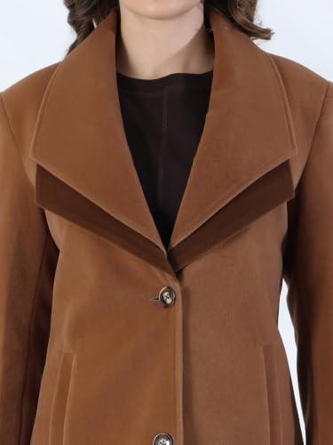 Image of PLAGG Women's Notched Lapel Long Overcoat