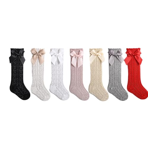 Baby Girls Knee High Socks Newborn Girl Cute Bow Ruffle Long Tube Stockings Infant Warm Non Slip Socks4