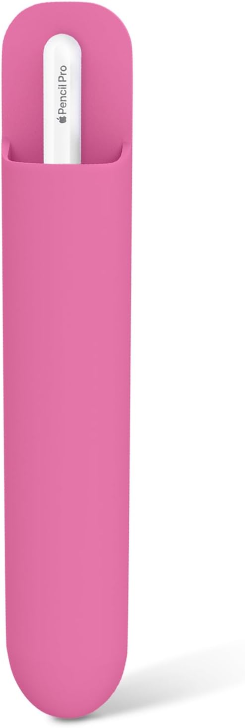 MoKo Adhesive Silicone Pencil Case Holder Fit Apple Pencil, Persian Pink