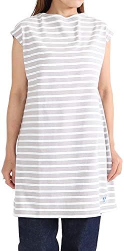 Amazon Co Jp オーシバル コットンロード ボートネック ノースリーブ チュニック Rc 9162 無地 ボーダー ワンピース レディース 1 Free Chalk White 服 ファッション小物