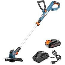 SENIX 20V 10" Cordless Weed Wacker, String Trimmer, Telescoping Rotating Shaft, Adjust Head & Assistant Grip, Auto Line Feed w/ 2.5Ah Battery & Charger, GTX2-M