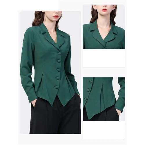 Women's Collar Irregular Hem Lightweight Short Suit Jacket Solid Color Casual Slim Fit Suit Jacket2