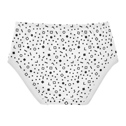 Girls' Underwear Abstract Geometry Black White Toddle Brief Panties 23026772