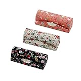 Metrical 3 Pcs Lipstick Case with Mirror Retro Flower Print Lipstick Holder for Purse