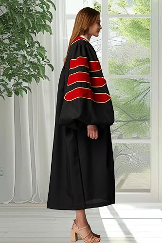 Image of MyGradDay Unisex Deluxe Graduation Doctorate Robe with Gold Piping Available for Customization