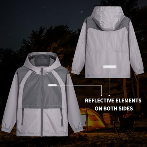 Image of MGEOY Kids Rain Jackets Waterproof with Hood Lightweight Rain Coats for Girls Boys