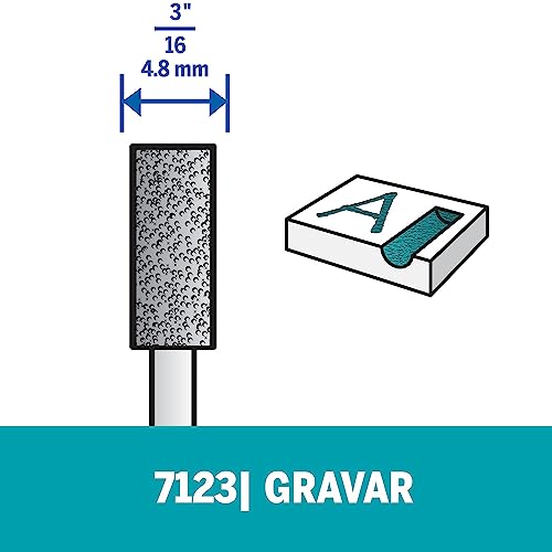 Dremel 7123, Ponta Diamantada paralela Multiuso, Cinza, 5/64