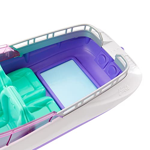 Barbie Coffret Le Pouvoir des Sirènes avec 2 Poupées Malibu Et Brooklyn 1 Bateau À Fond 45 7 Cm 4 Sièges Et Accessoires Jouet Enfant A Partir De HJK58 - vue 5