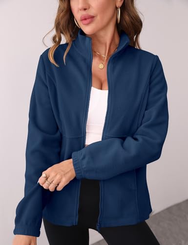 IECCP Fleecejacke Damen Durchgehender Reißverschluss Outdoor Fleecejacken Leicht und Warm Mode 2025