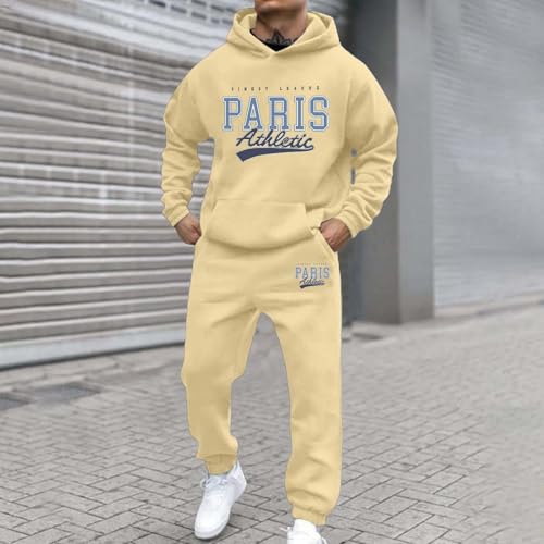 Sweat à capuche homme de style urbain kaki ensemble décontracté taille S - 3