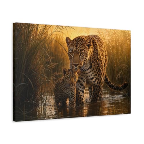 Tableau léopard réaliste pour combler un mur vide au-dessus du canapé