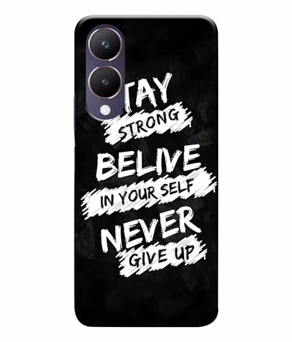Image of Stay Strong Motivation Quotes Printed Hard Back Case Cover & Compatible for Vivo Y28 5G | Vivo Y17S 5G (Multicolor) - D1810