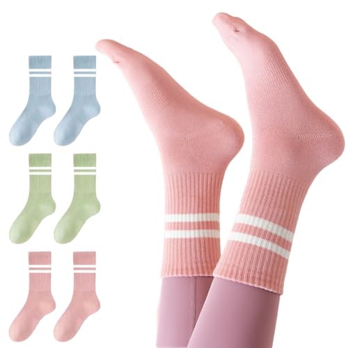 IEBTAWN 3 Paia Di Calzini Antiscivolo Con Grip Per Pilates, Yoga, Danza, Fitness, Tappeto Elastico– Traspiranti, Anticaduta, Per Donna E Uomo