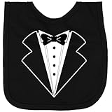 inktastic Tuxedo with Bow Tie Newborn Bib Black 429d0
