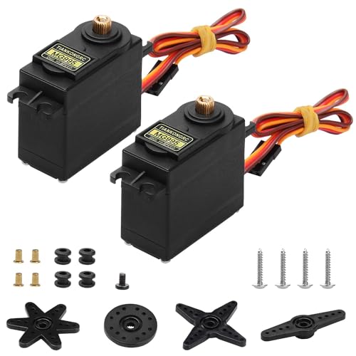 zalati Servo Motor 2pcs Control Angle 180° Digital Metal Gear High-Speed 20KG Torque Servo for RC Car Robot Boat Helicopter - 95
