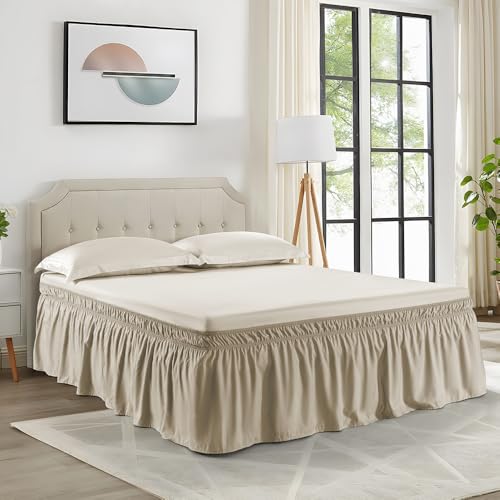 NookZuzu Khaki Wrap Around Bed Skirt for Full/Queen Beds 18