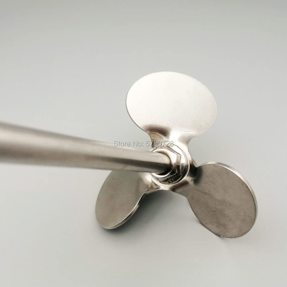 1 Juego de Palas de Acero Inoxidable for Laboratorio de 40mm a 120mm de diámetro, Pala de Tres Palas con Varilla agitadora (Size : 60mm Blade with Rod)