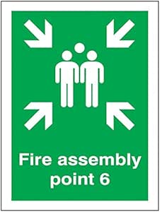 Amazon.com: Fire Muster Point 6 Sign Safety Signs Fire Safety Signs ...