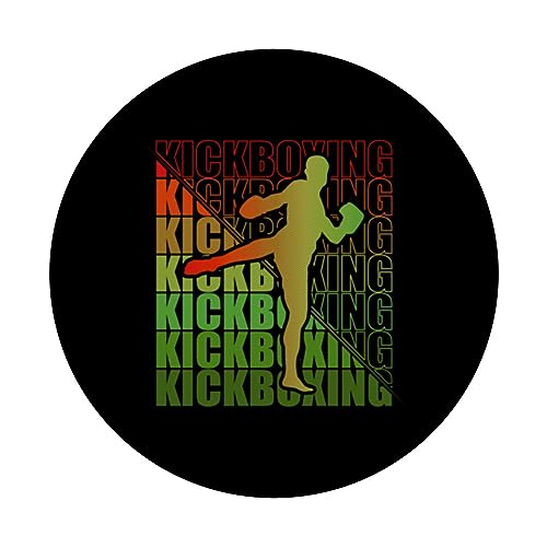 Kickboxer Martial Arts Kickboxing PopSockets Swappable PopGrip, Black - Image 3