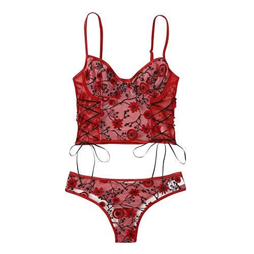 Sous-vêtements sexy dentelle rouge pour raviver la flamme amoureuse