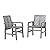 Walker Edison 2 Piece Outdoor Patio Chevron Wood Chair Set All Weather Backyard Conversation Garden Poolside Balcony, Set of 2, Grey