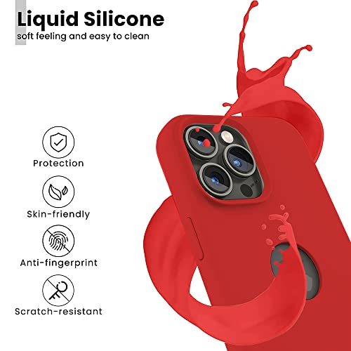 Image of eller sante Liquid Silicon Logo-Cut for iPhone 14 Pro Case Cover, Soft TPU, Shockproof, Scratch Resistant, 6 Feet Drop Protection, Compatible with iPhone 14 Pro Back Cover - Red
