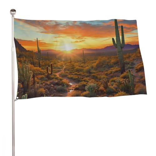 Drapeau Saguaros double face pour embellir une pelouse terne et sans vie