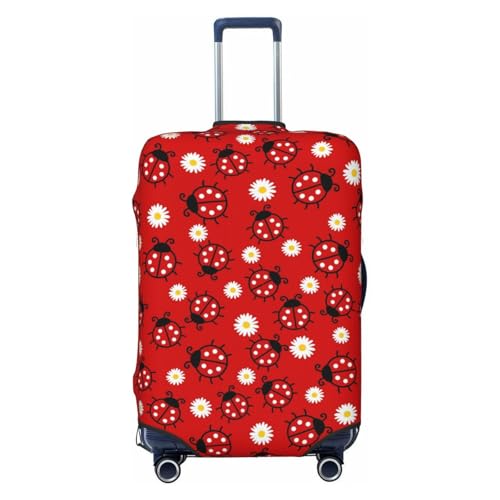 Cute Funny Ladybug Travel Luggage Cover for Suitcase Anti-Scratch Fashion Suitcase Protector Washable Elastic Baggage Covers Fits 29-32 Inch Luggage for Travel Beach Holiday