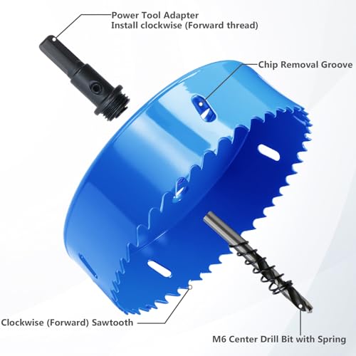 Image of 5.5 Inches /140mm Bi-Metal Hole Saw w /Arbor & Pilot Bit