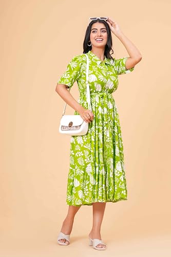 Image of Women's Stylish Floral Printed One-Piece Maxi Dress for Women - Elegant Long Dress