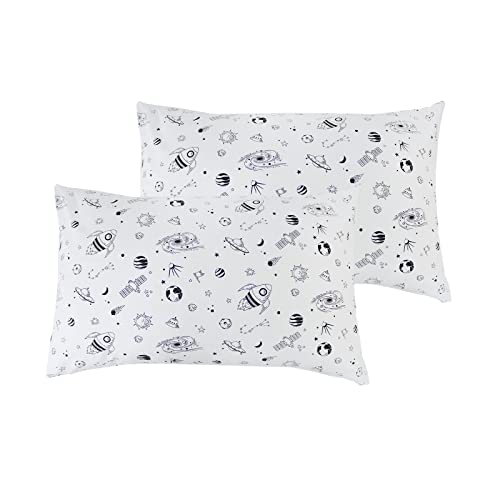 Universe Space Grey White Pillow Cases, 2 Pack Cotton Breathable Galaxy Toddler Pillow Cover Soft Pillow Shams, Travel Pillow Cases With Envelope Closure For Bedding, Standard 20" X 30" Pillowcase #TOP4