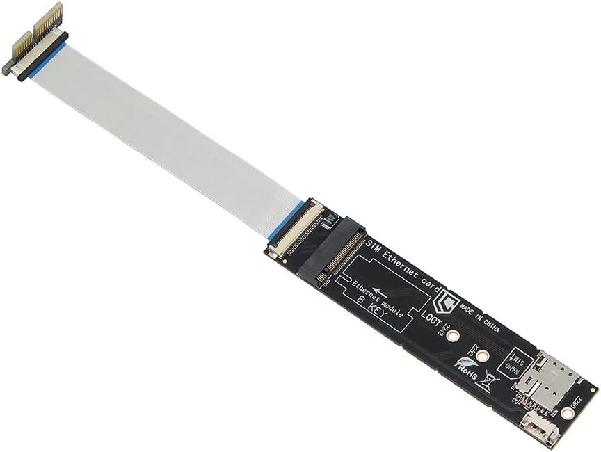 JMT PCI-E x1 to M.2 B-Key Adapter Card with SIM Card Slot Supports PCIe & USB Signal No Driver Required Compatible with 30x42 30x52mm Modules