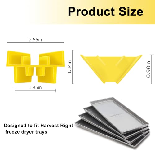 12 PCS Tray Stackers for Harvest Right Freeze Dryer Trays Freeze, Dryer Accessories Compatible with Harvest Right Trays, Stacks 4 Trays, Yellow