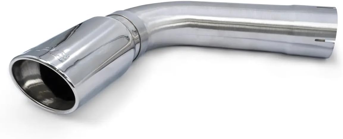 PPE 117020100-304 SS Straight Cut Clamp-On Polished Exhaust Tip With Tailpipe Section
