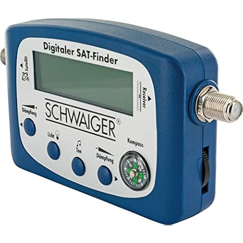 SCHWAIGER 5170 SAT-Finder digital Satellitenerkennung Satelliten-Finder integrierter Kompass Ausrichtung LNB Messgerät optimale Positionierung Satelliten-Schüssel mit Tonausgabe Cover