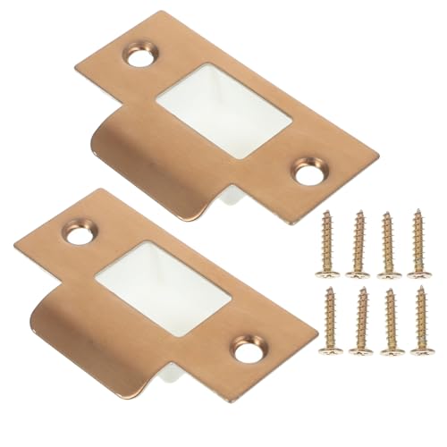 Operitacx 2 juegos Placas de Refuerzo para Puerta Principal de Acero Inoxidable Cubiertas para Cerrojo de Seguridad para Puertas Interiores y Exteriores con Tornillos para Fácil Instalación