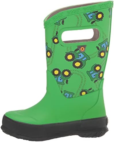 Bogs Kids Rainboot, Tractors Print - Green, Size 2 Big Kid | Image 7
