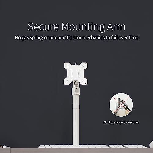 Image of VIVO Single Monitor Arm Desk Mount, Holds Screens up to 32 inch Regular and 38 inch Ultrawide, Fully Adjustable Stand with C-Clamp and Grommet Base, VESA 75x75mm or 100x100mm, White, STAND-V001W