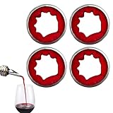 4 Pièces Anneaux Anti-goutte Réutilisables en Acier Inoxydable, Stop Goutte Vin, Accessoir...